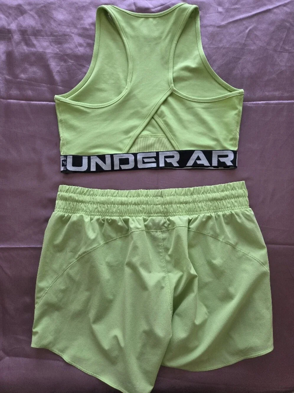 Under Armour Matching Set Neon Lime Sport Brad and Short - Size L